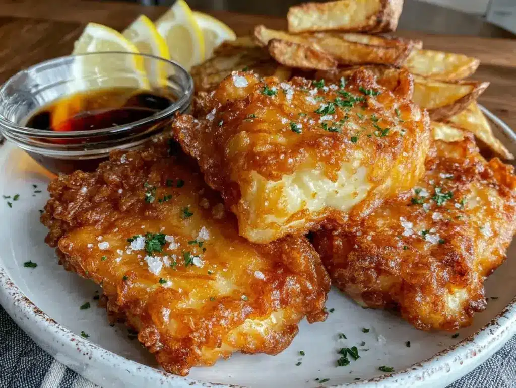 crispy oven-baked fish and chips - featured image