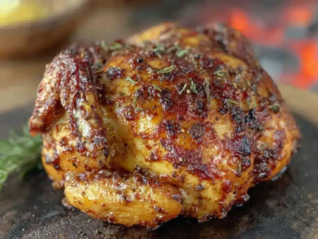 crispy smoky beer can chicken - featured image