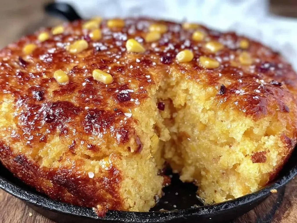 crispy southern cast iron skillet cornbread - featured image