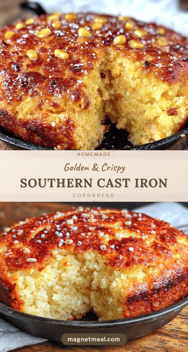 crispy southern cast iron skillet cornbread recipe