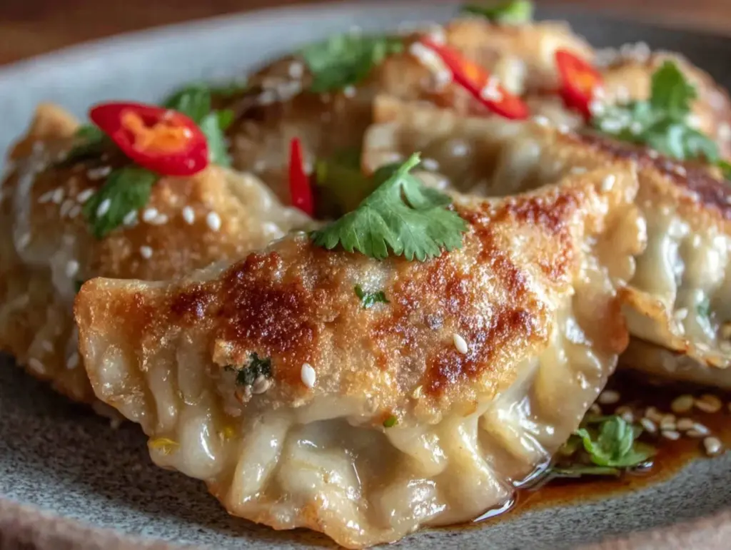 easy crispy homemade potstickers - featured image