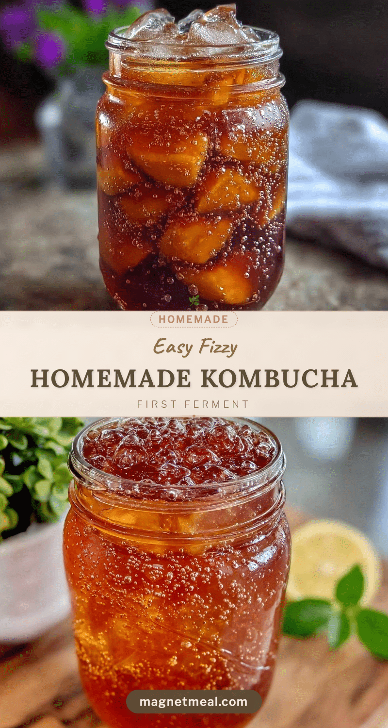 easy fizzy kombucha first ferment recipe