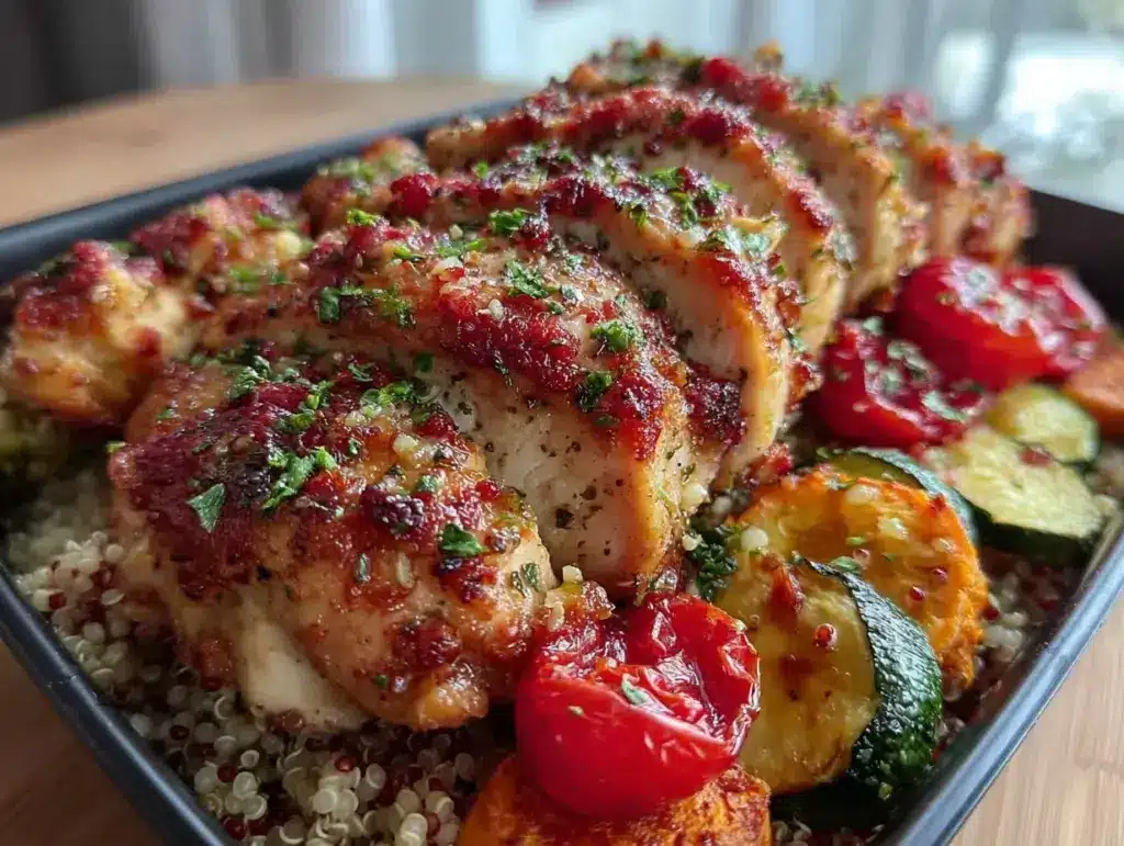 easy high protein chicken meal prep - featured image