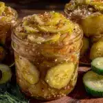 easy tangy bread and butter pickles recipe - featured image