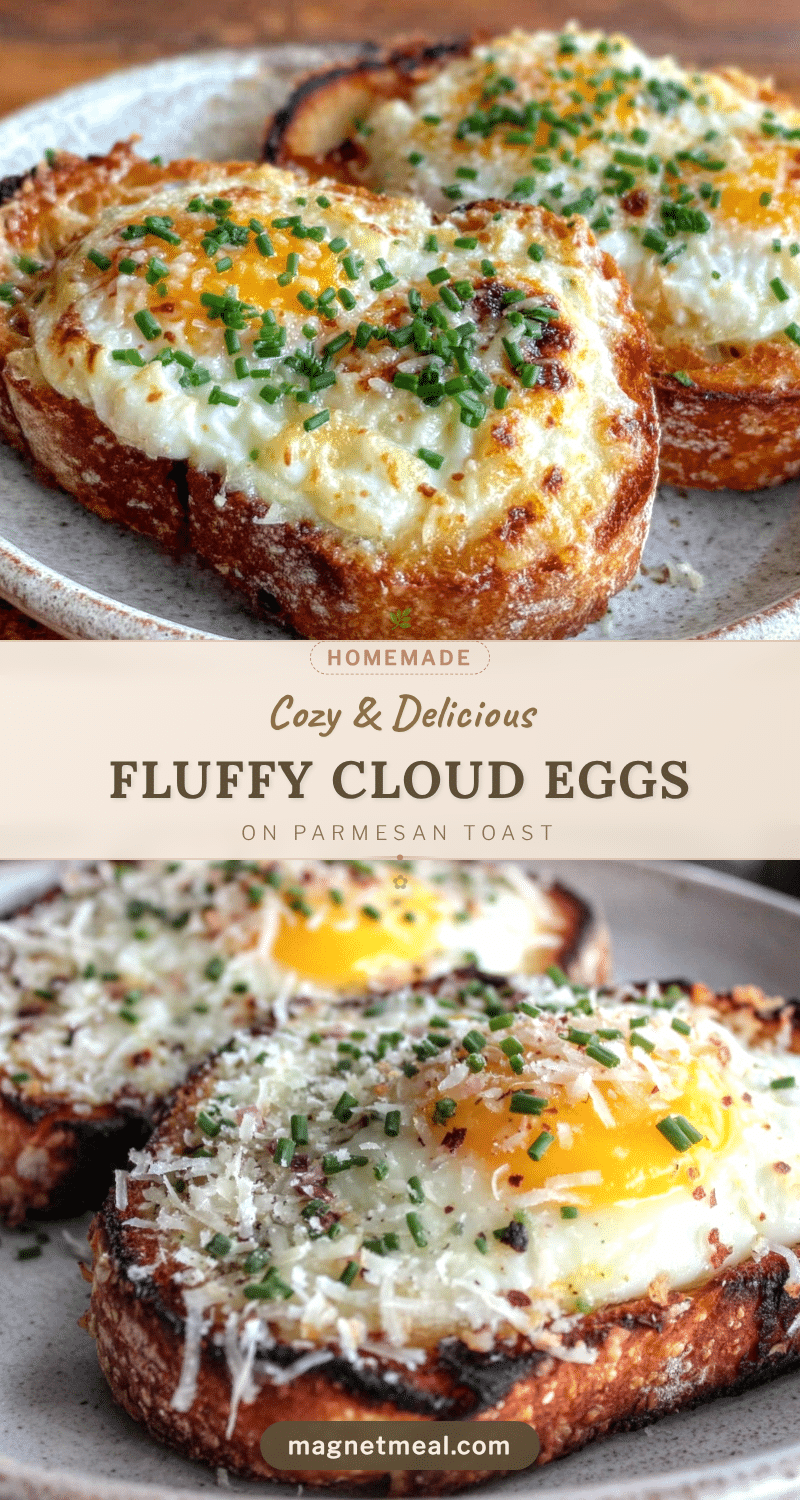 fluffy cloud eggs on parmesan toast with chives recipe