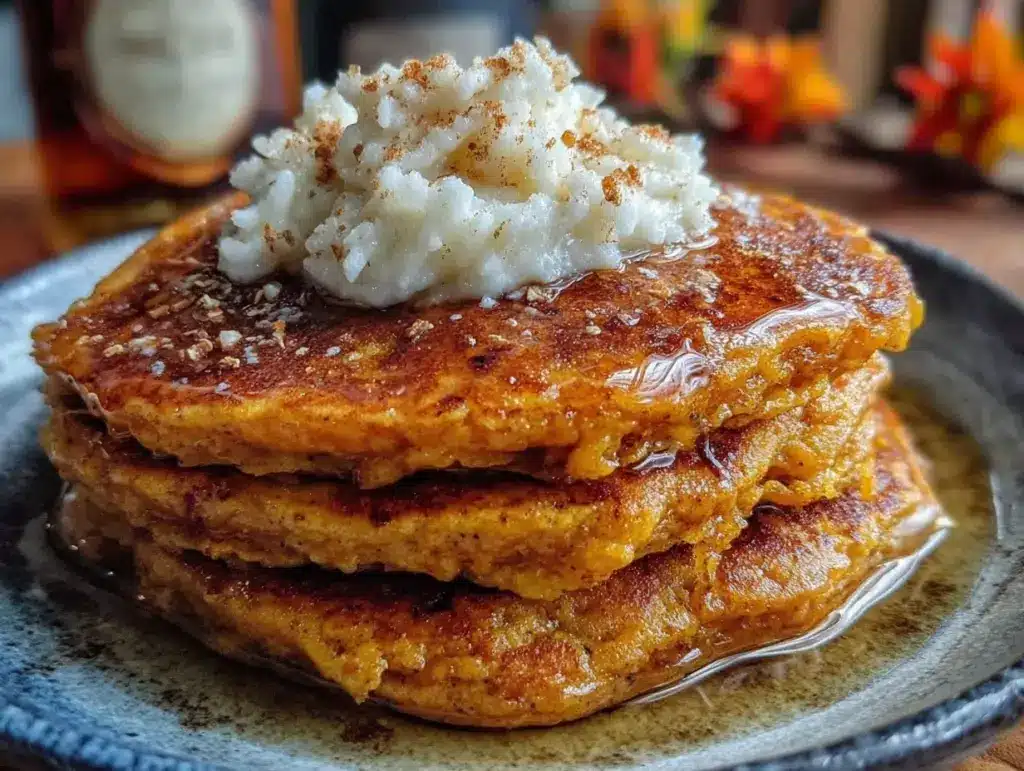 fluffy pumpkin pancakes - featured image