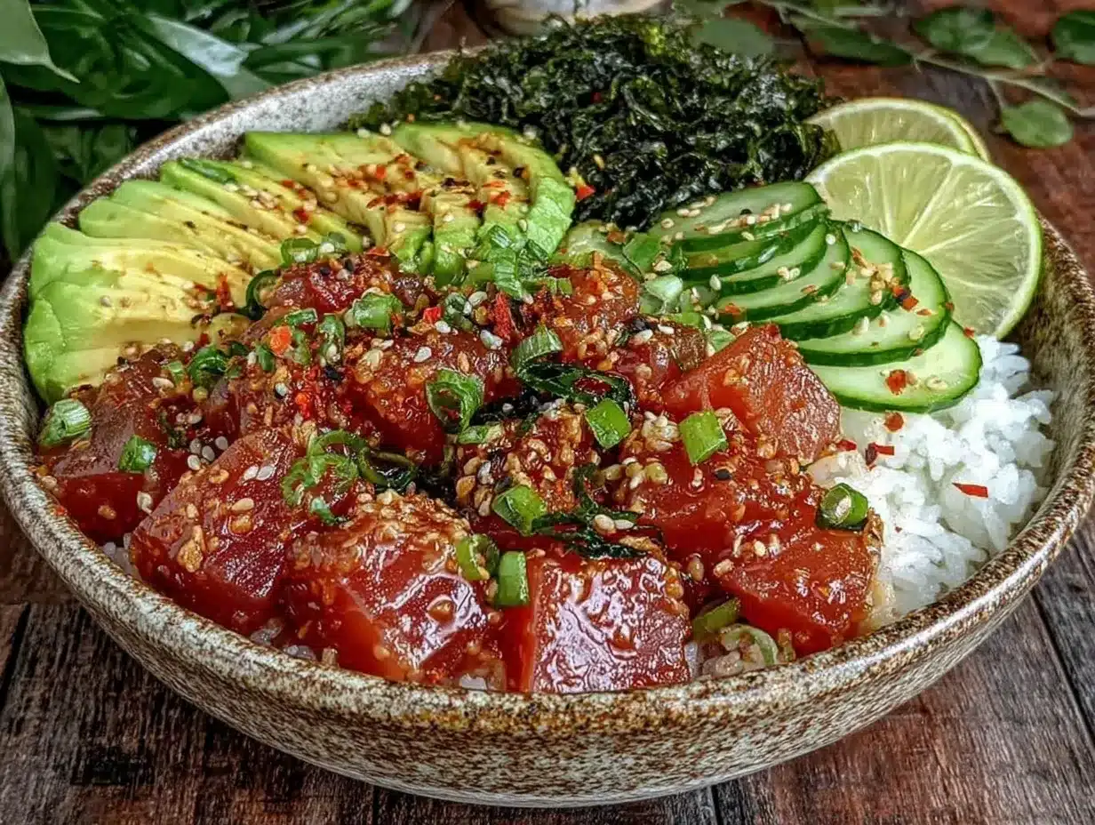 fresh ahi tuna poke bowl preparation steps