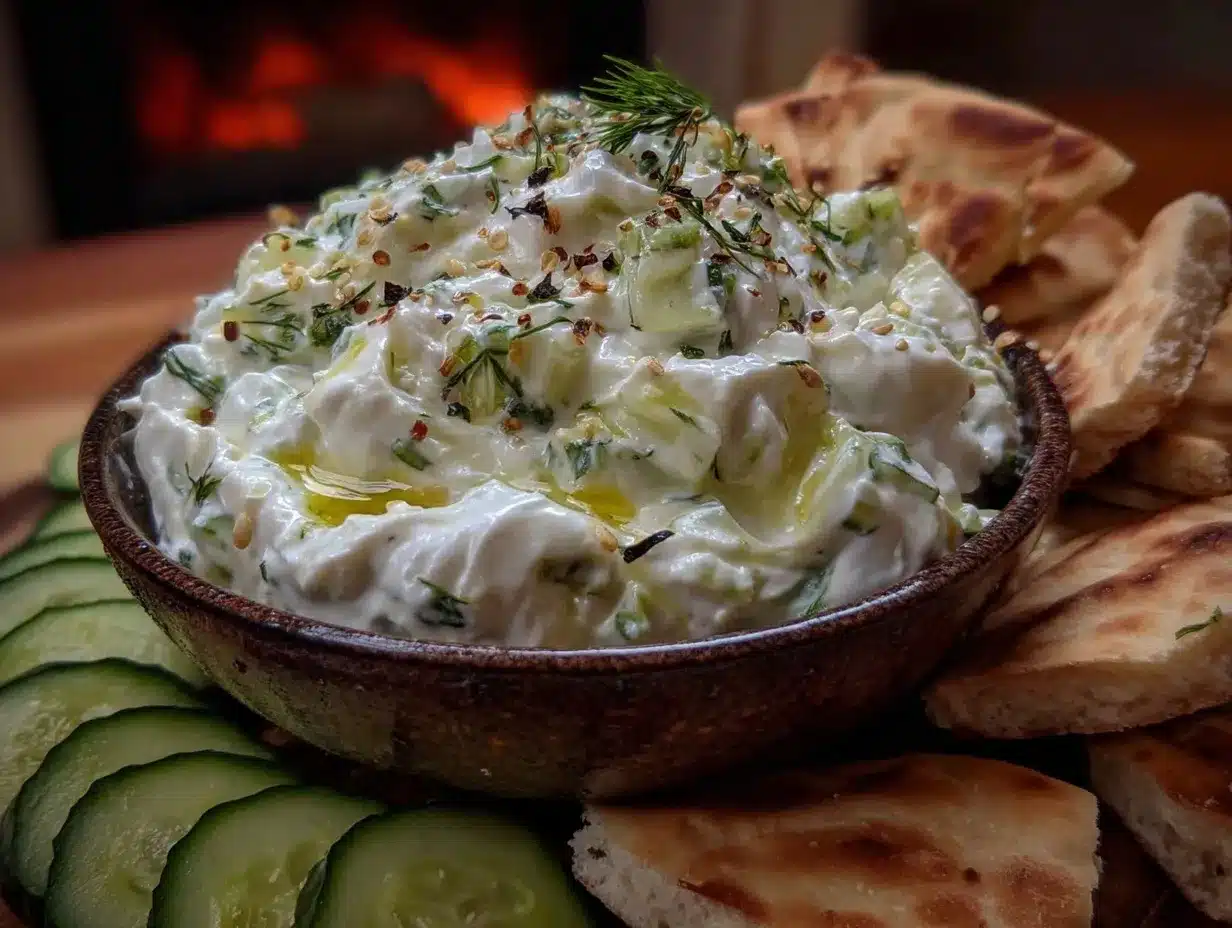 fresh authentic greek tzatziki sauce recipe preparation steps