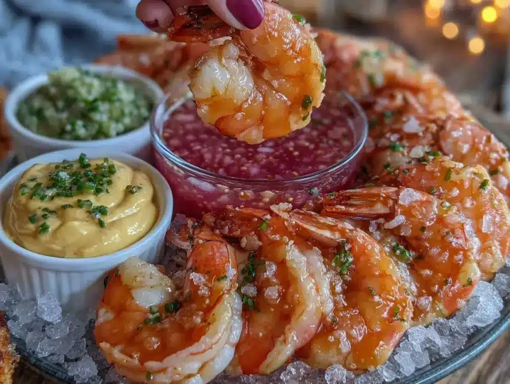 fresh chilled shrimp cocktail platter - featured image