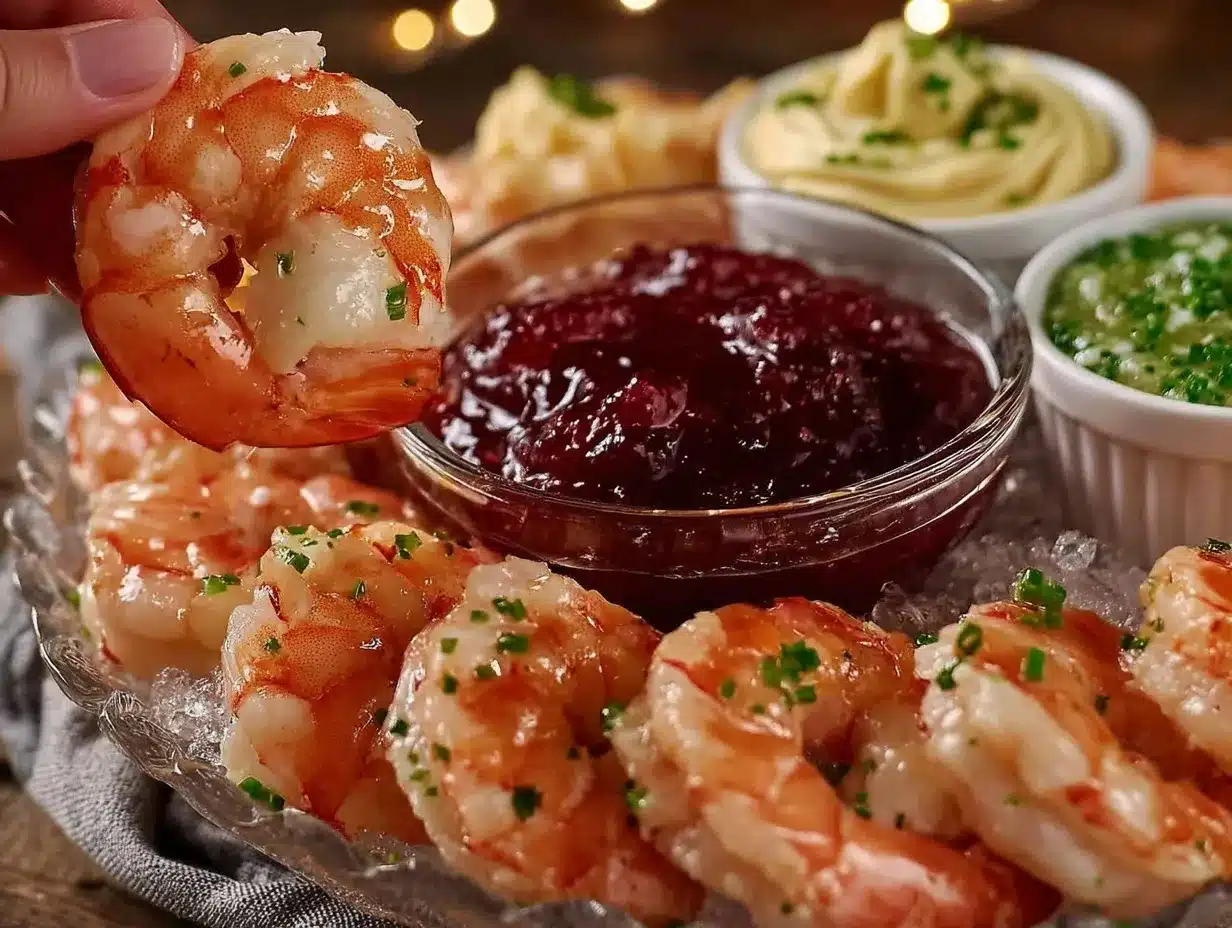 fresh chilled shrimp cocktail platter preparation steps
