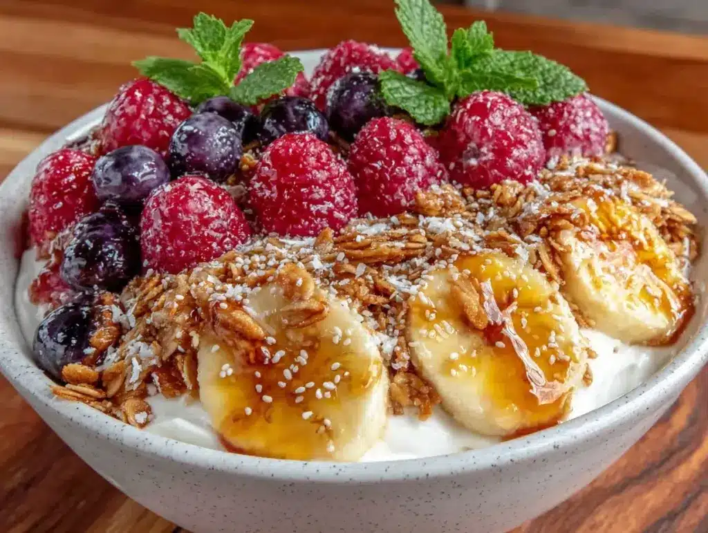 fresh greek yogurt protein bowl - featured image