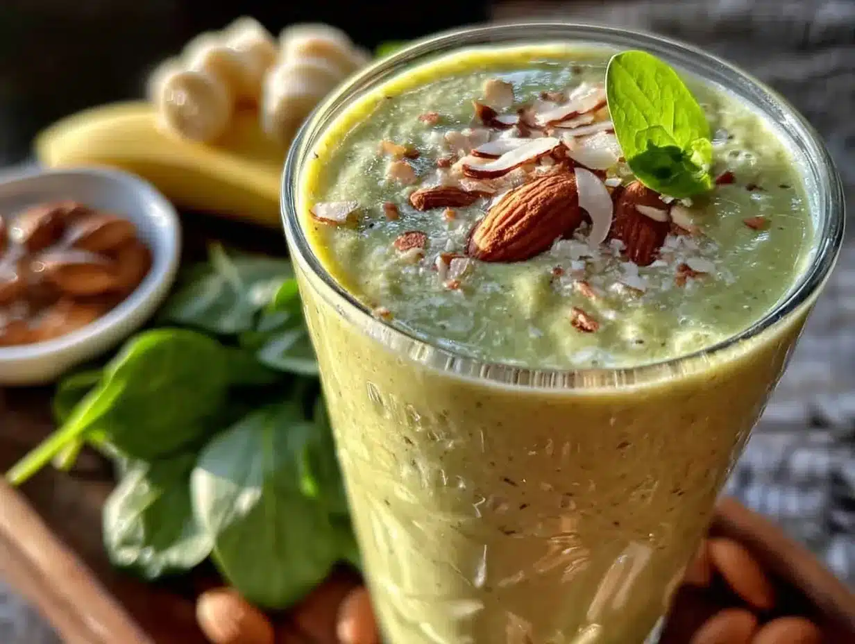 fresh green detox smoothie preparation steps