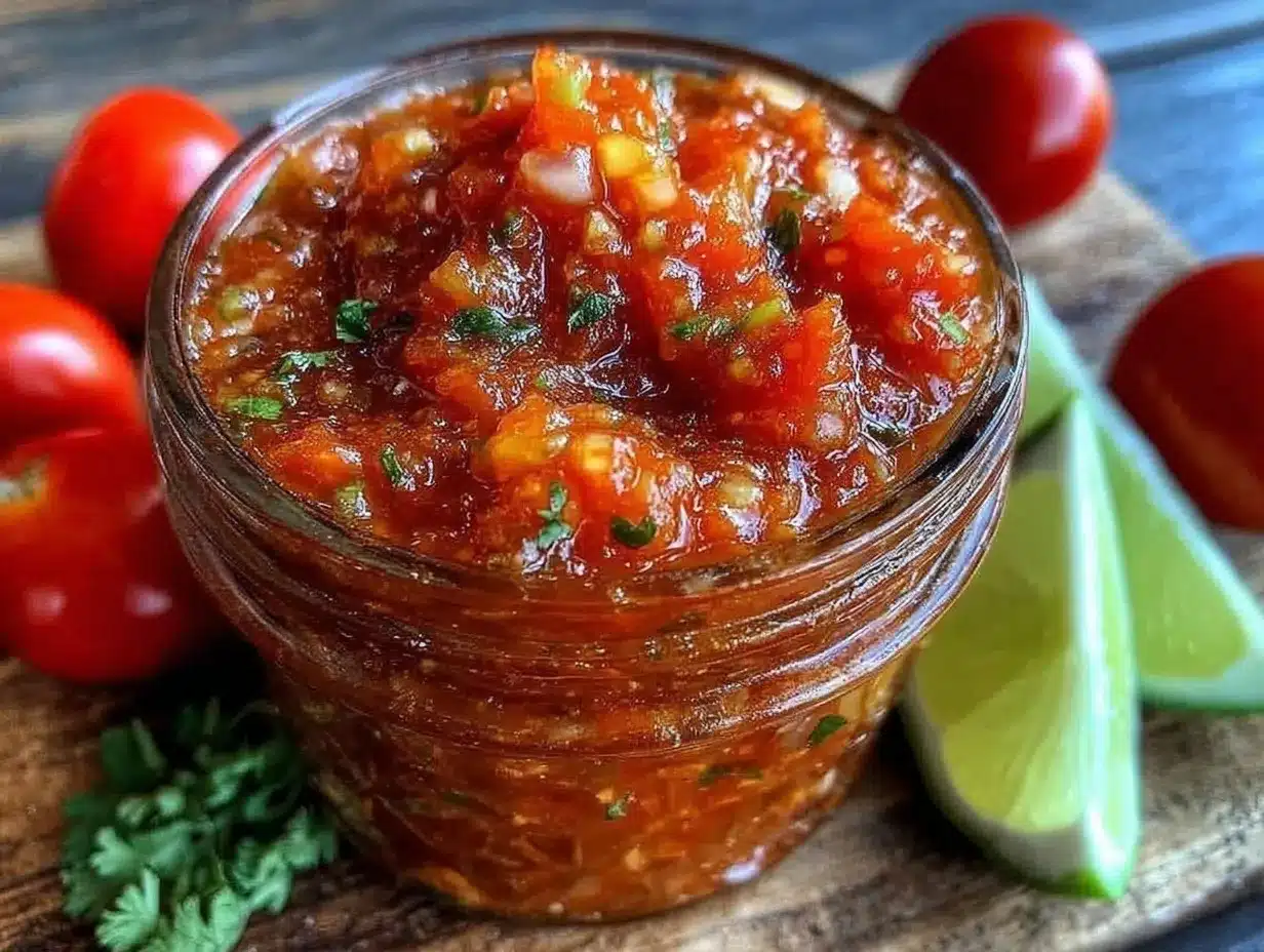 fresh homemade salsa for canning preparation steps