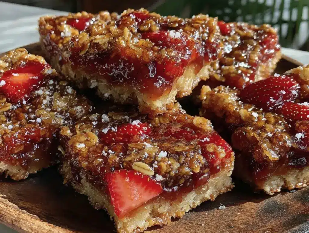 fresh strawberry crumble bars - featured image