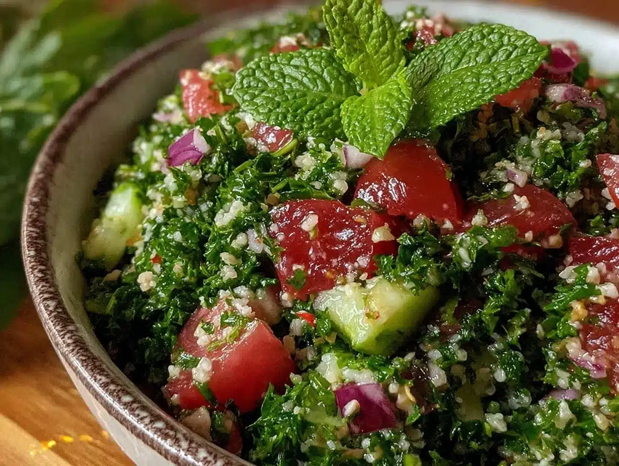 fresh tabbouleh parsley salad preparation steps