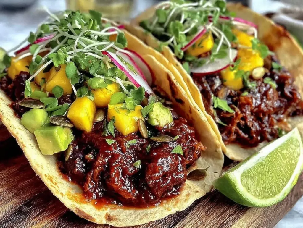 fresh vegan black bean tacos - featured image