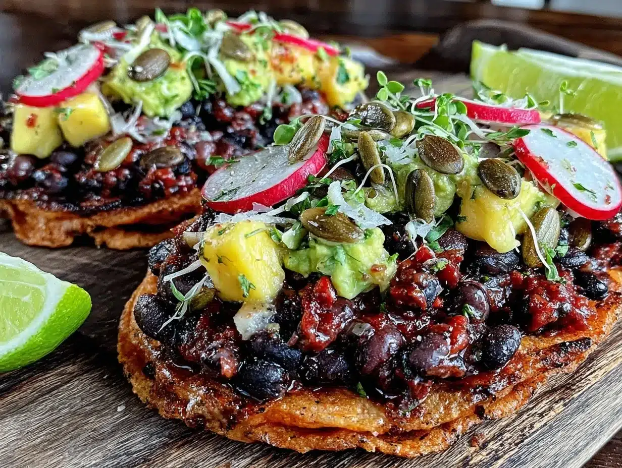 fresh vegan black bean tacos preparation steps