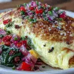 fresh veggie loaded egg white omelette - featured image