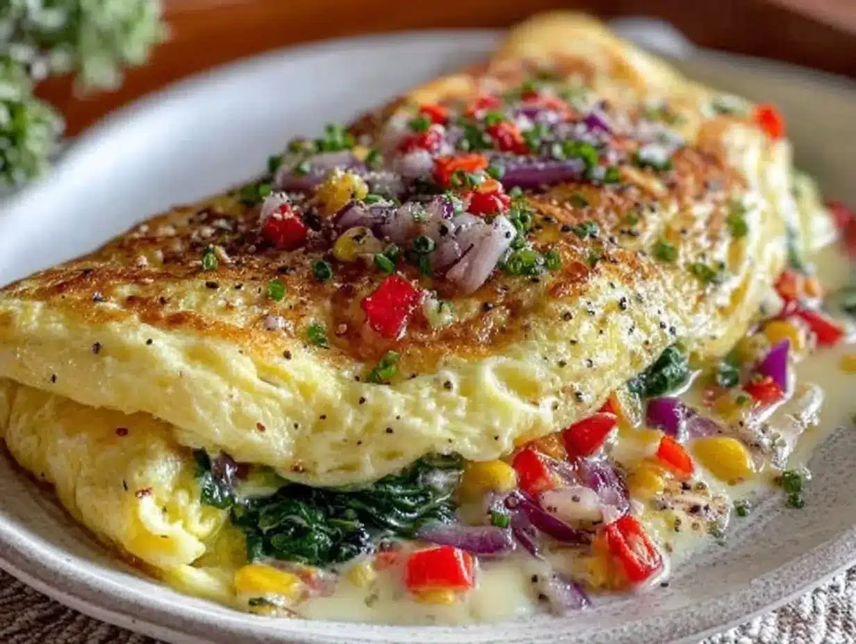 fresh veggie loaded egg white omelette preparation steps
