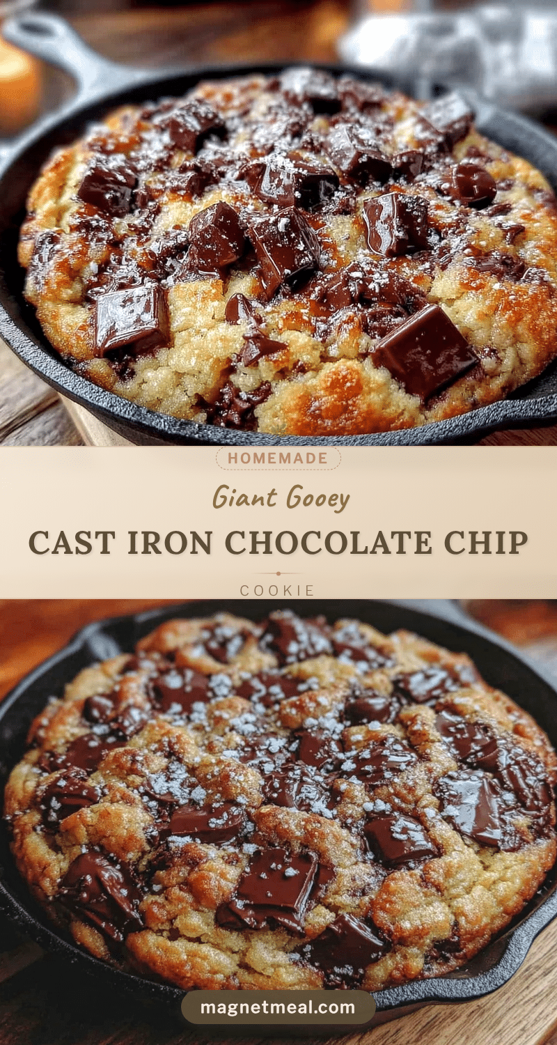 gooey cast iron chocolate chip cookie giant recipe