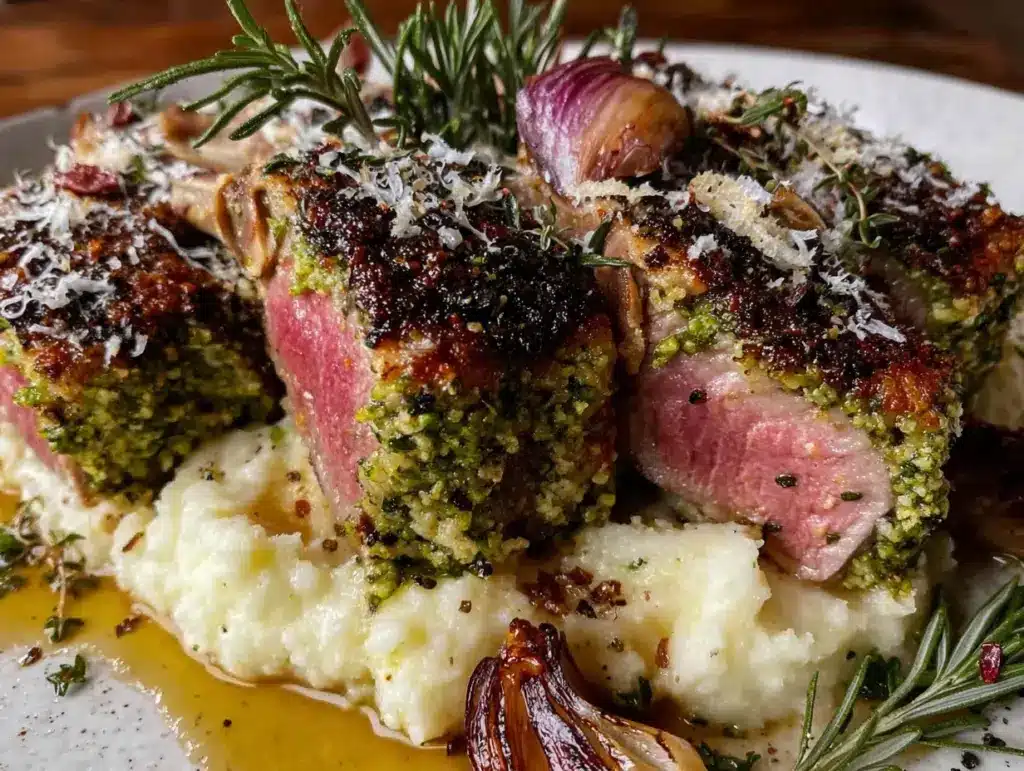 herb crusted rack of lamb - featured image