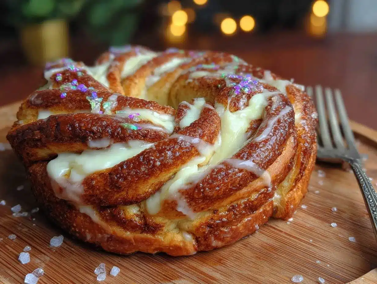 king cake cinnamon roll braid preparation steps