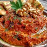muhammara red pepper walnut dip recipe - featured image