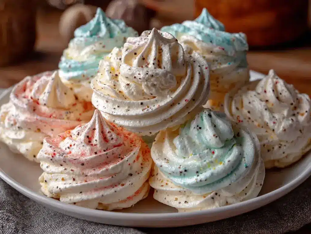 pastel swirl meringue cookies - featured image