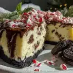 peppermint bark cheesecake - featured image