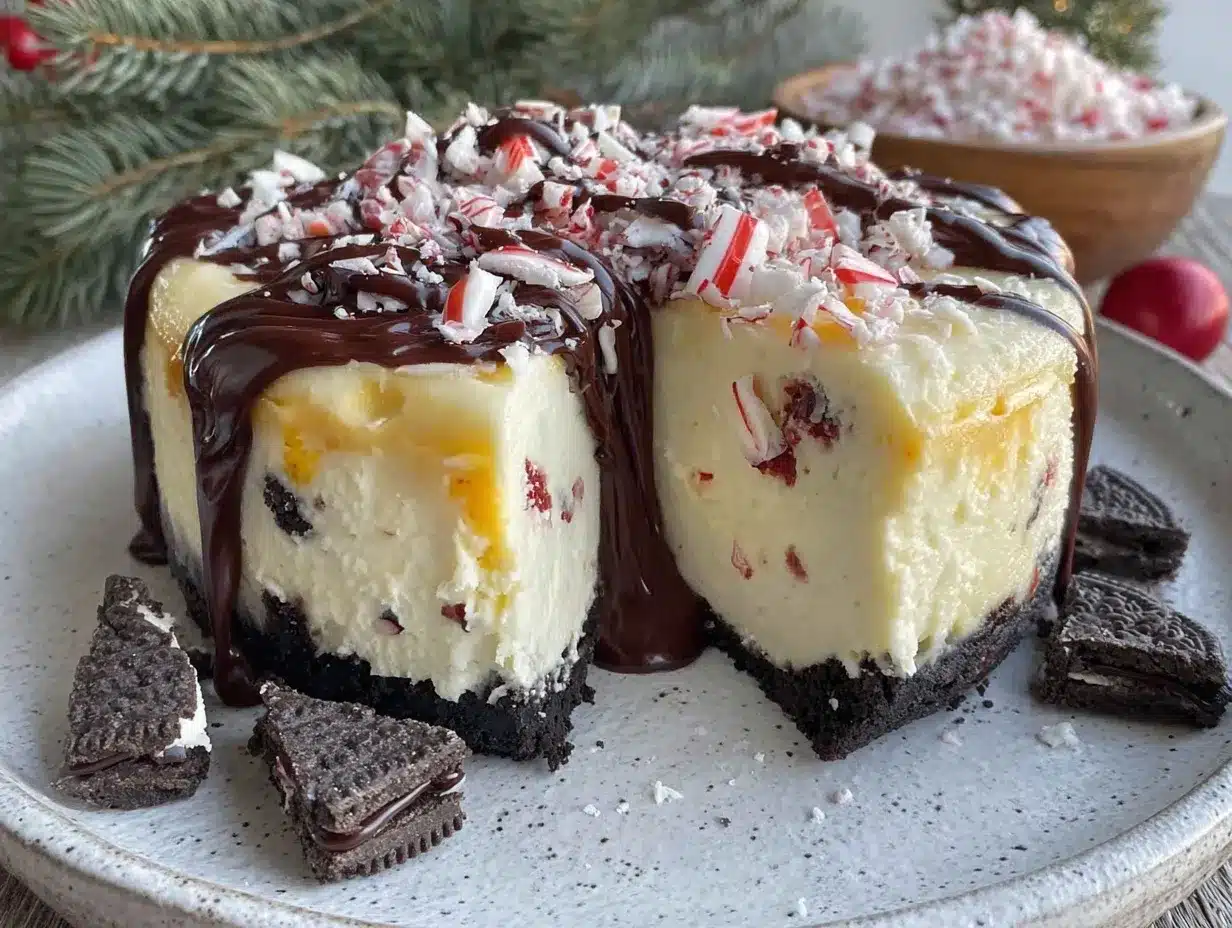 peppermint bark cheesecake preparation steps