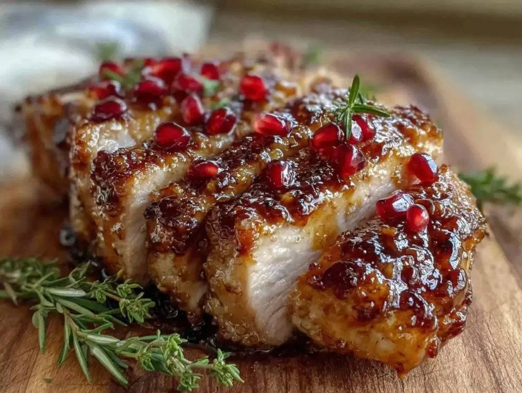pomegranate glazed turkey breast - featured image