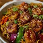 quick shrimp lo mein - featured image