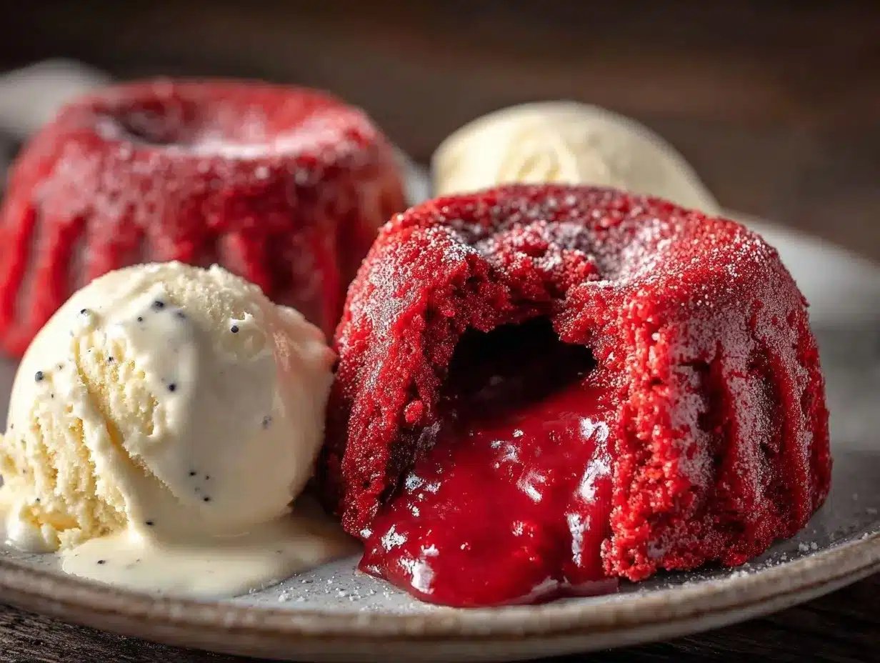 red velvet lava cake for two preparation steps
