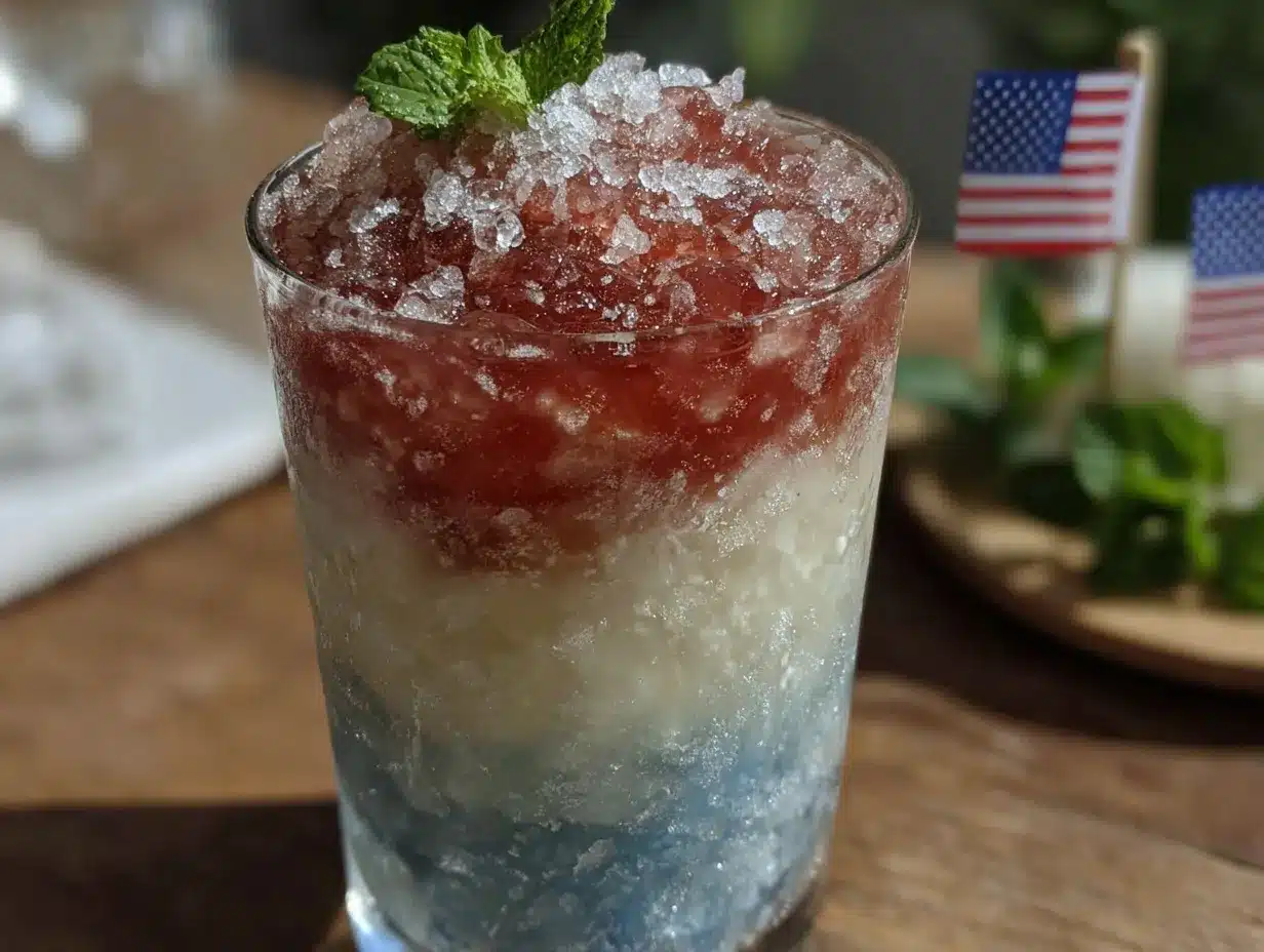 Refreshing Frozen Bomb Pop Cocktail preparation steps