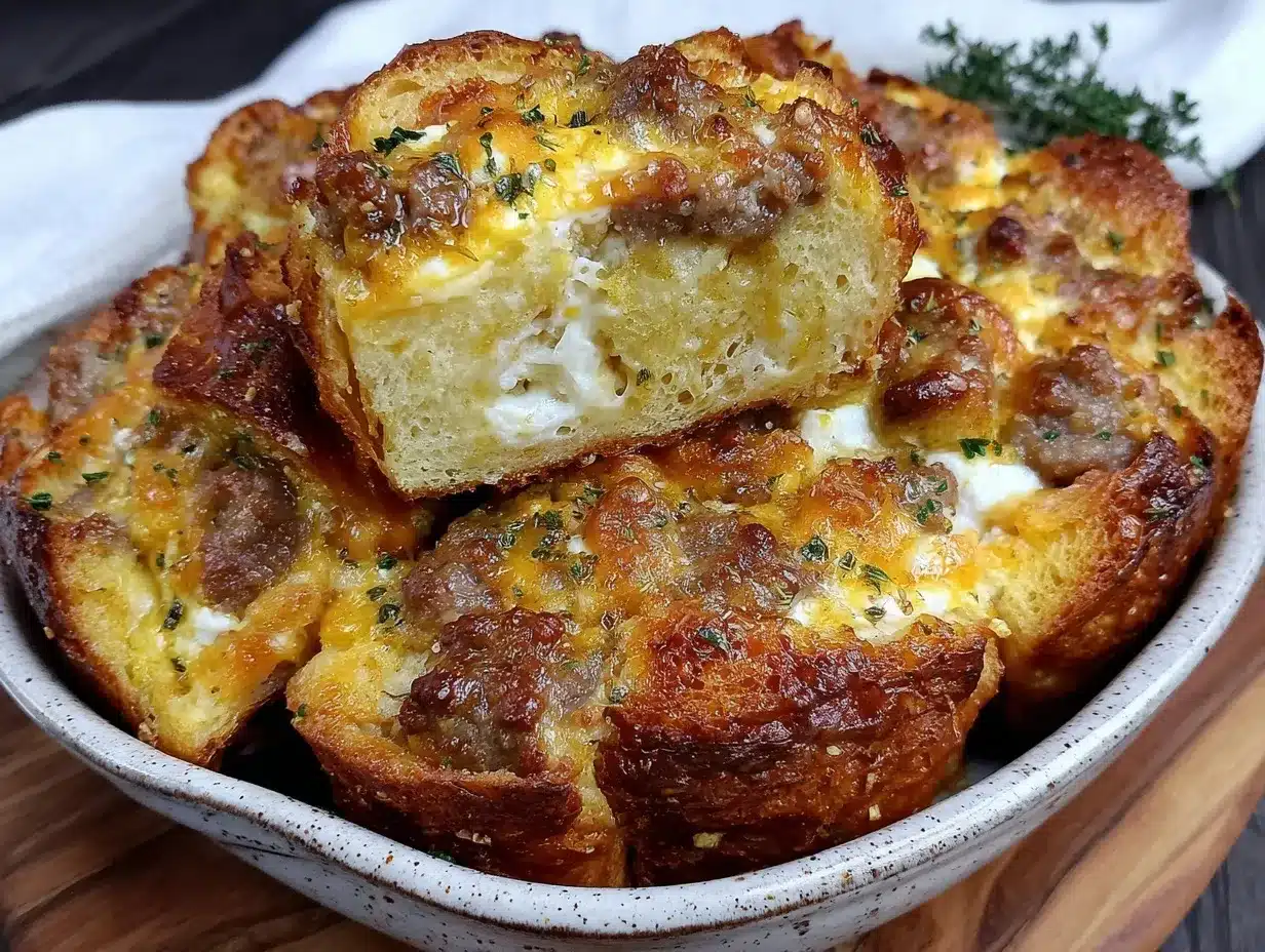 sausage and egg croissant casserole preparation steps