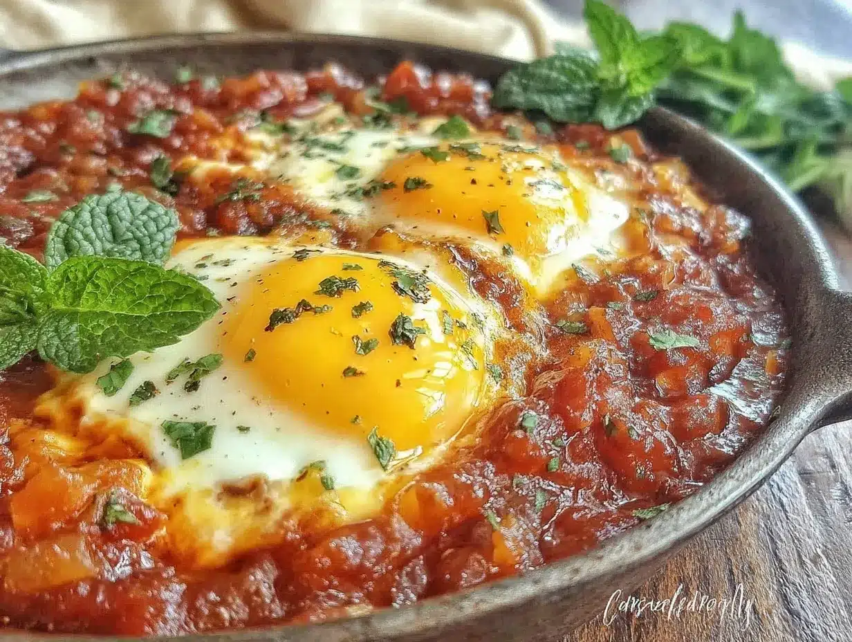 shakshuka eggs recipe preparation steps