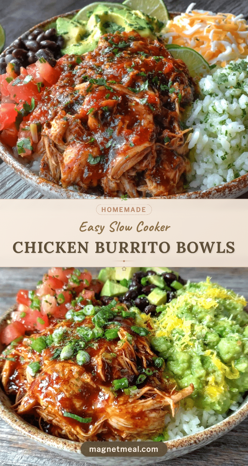 slow cooker chicken burrito bowls recipe
