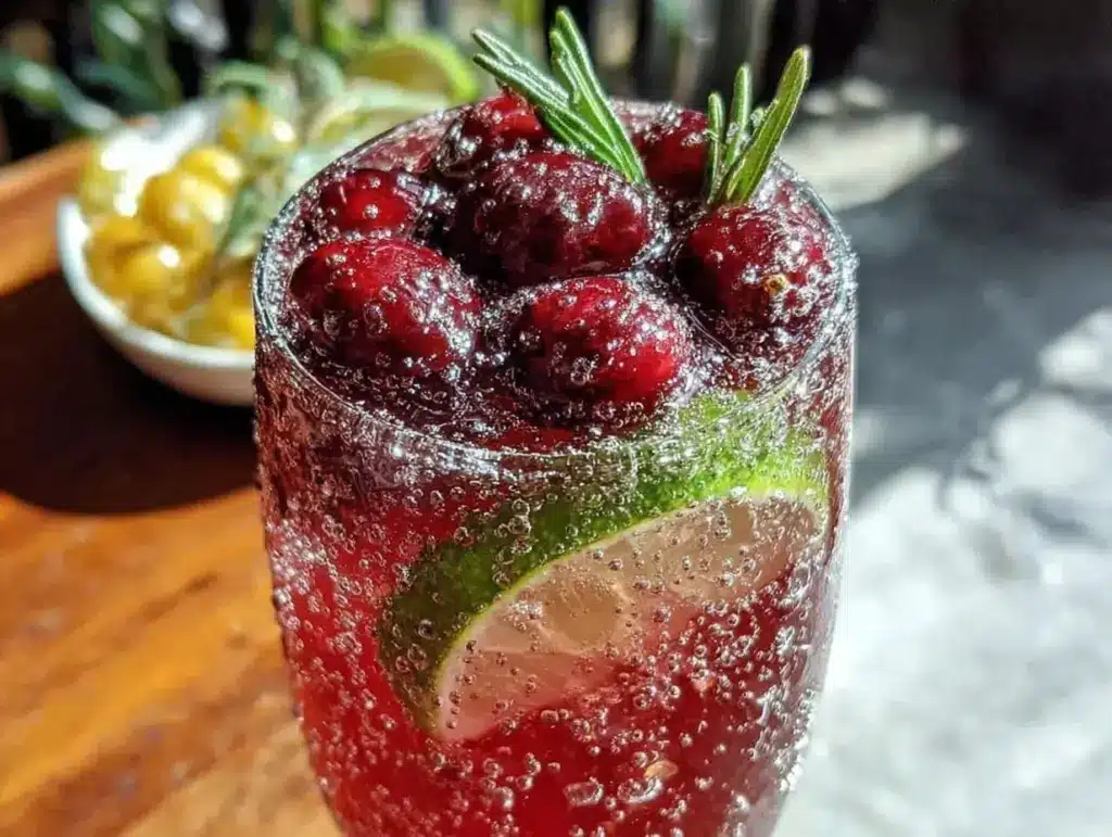 sparkling cranberry mocktail - featured image