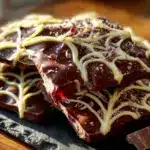 spider web chocolate bark - featured image