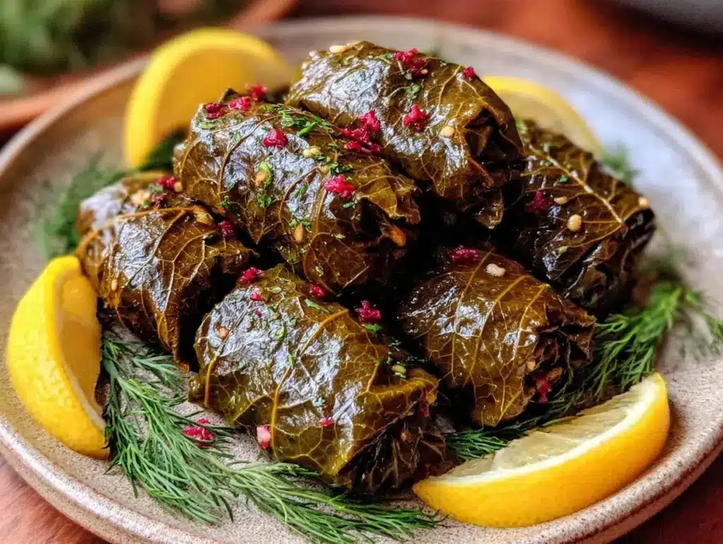 stuffed grape leaves dolmas - featured image