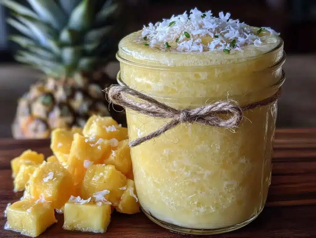 tropical mango pineapple protein smoothie - featured image