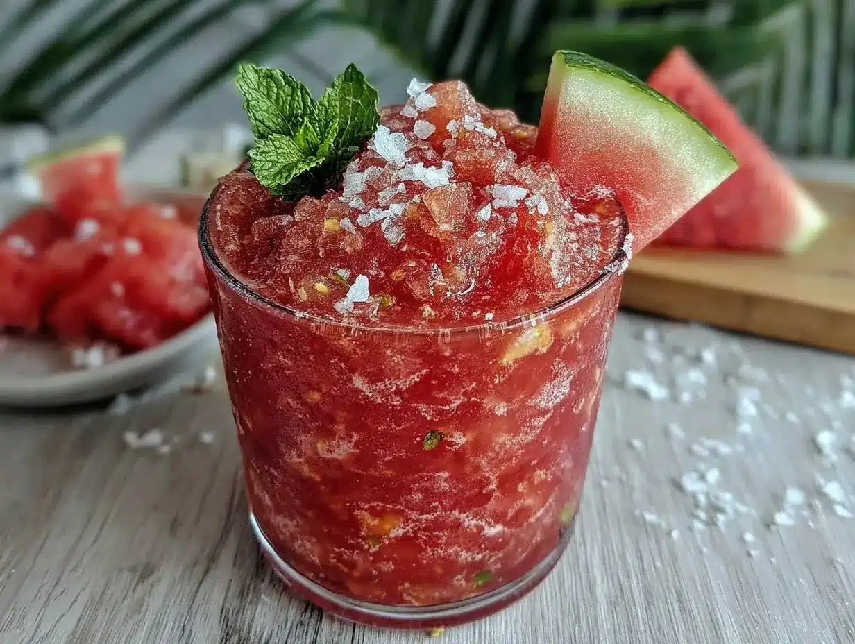 watermelon vodka slushie preparation steps