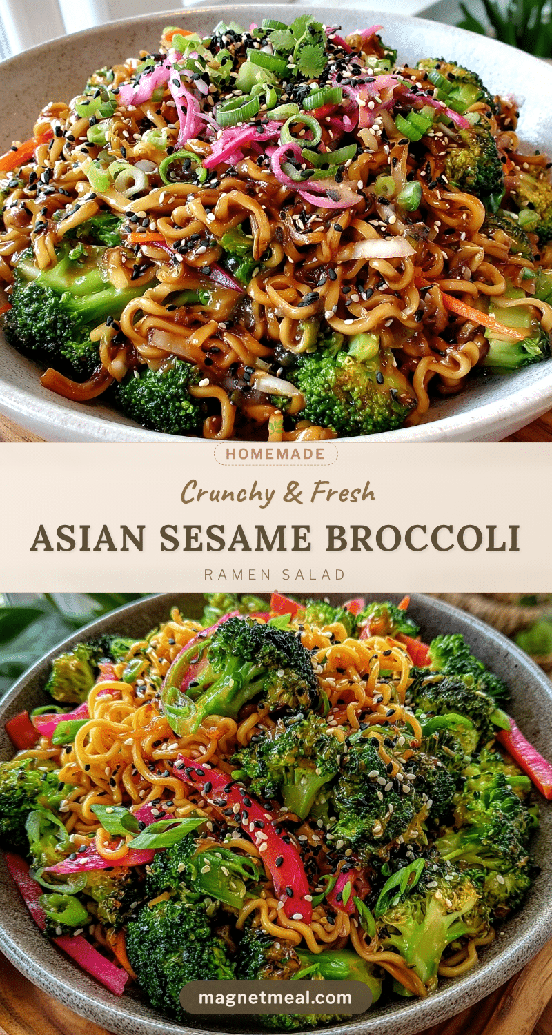 Asian sesame broccoli ramen salad recipe