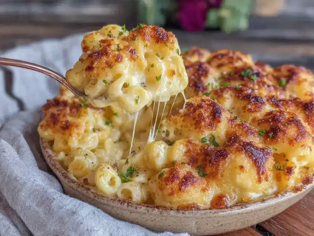 baked truffle mac and cheese - featured image