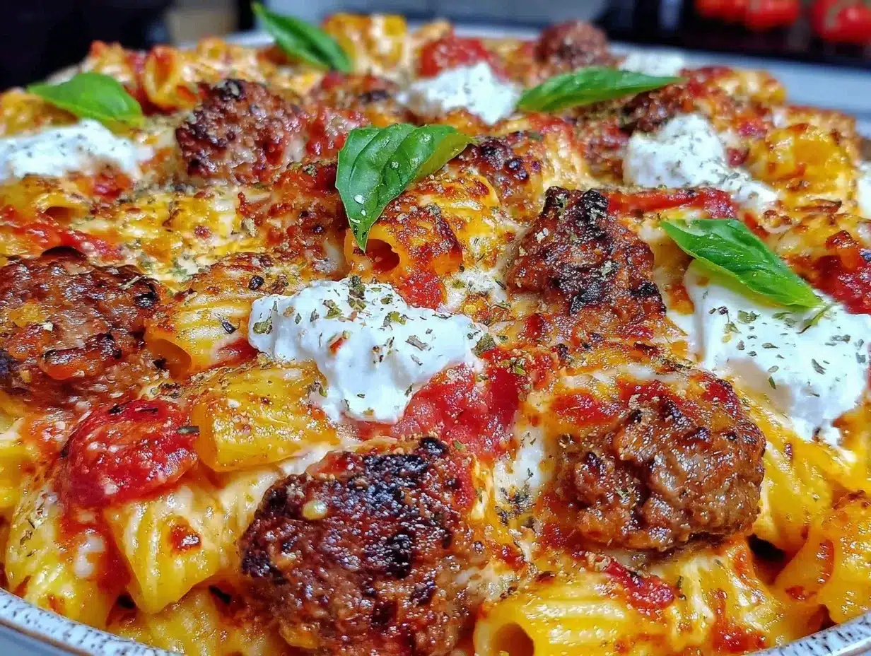 baked ziti with ricotta and italian sausage preparation steps