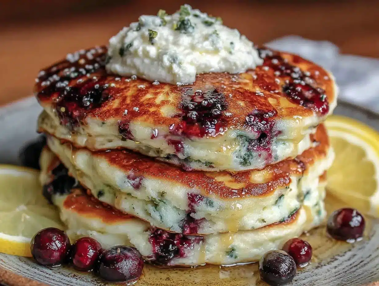 blueberry lemon ricotta pancakes preparation steps