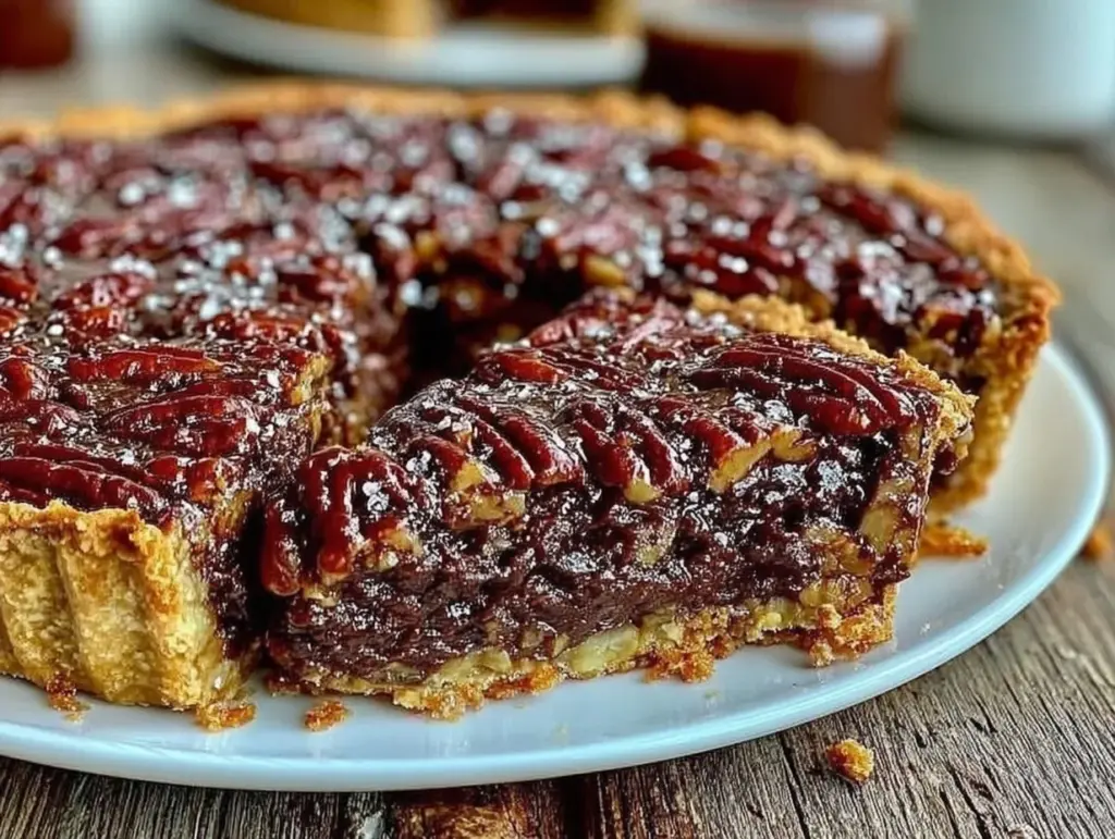 bourbon chocolate pecan pie - featured image
