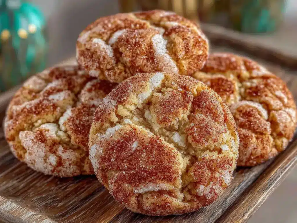 brown butter snickerdoodle crinkle cookies - featured image