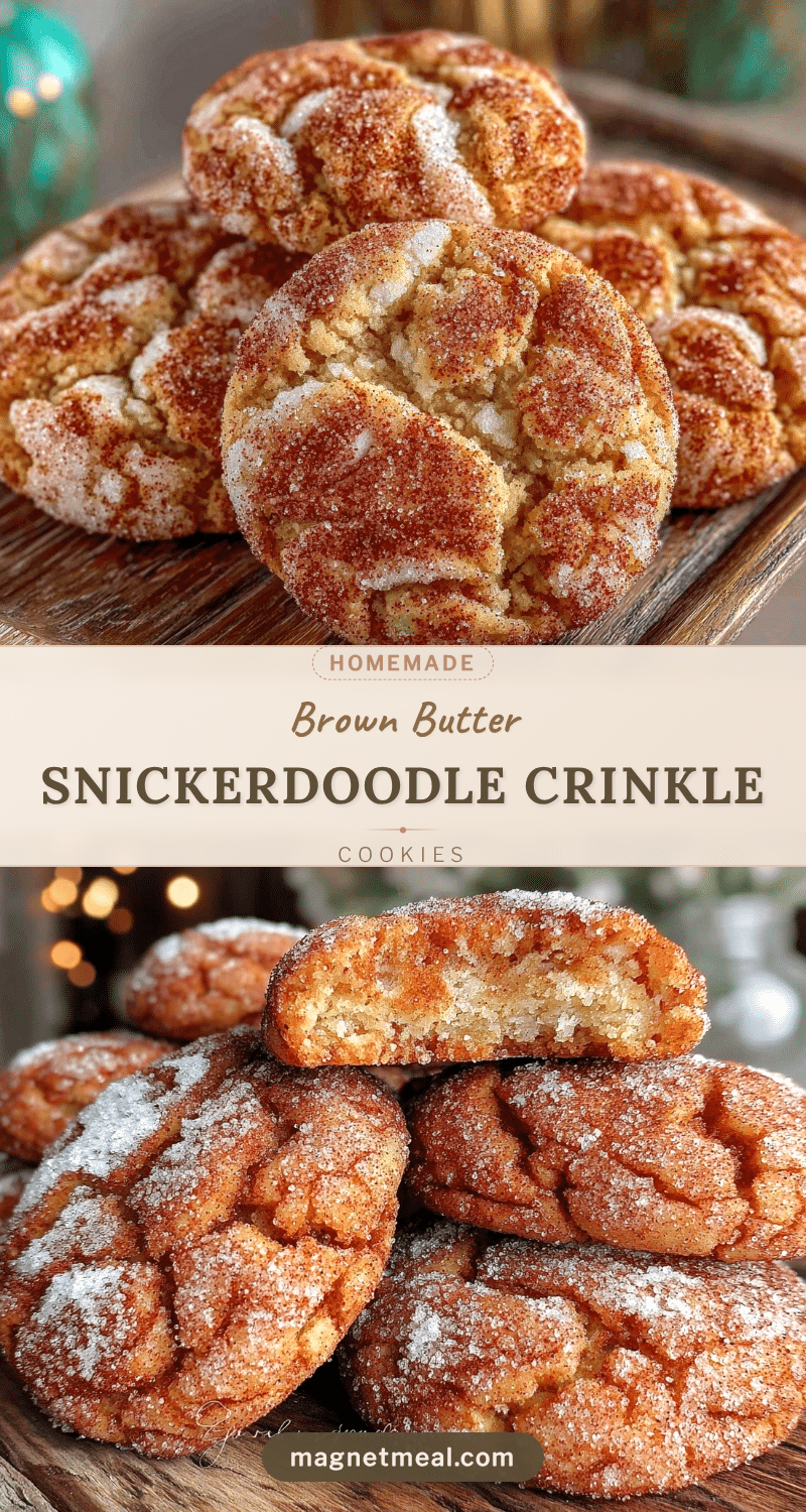 brown butter snickerdoodle crinkle cookies recipe