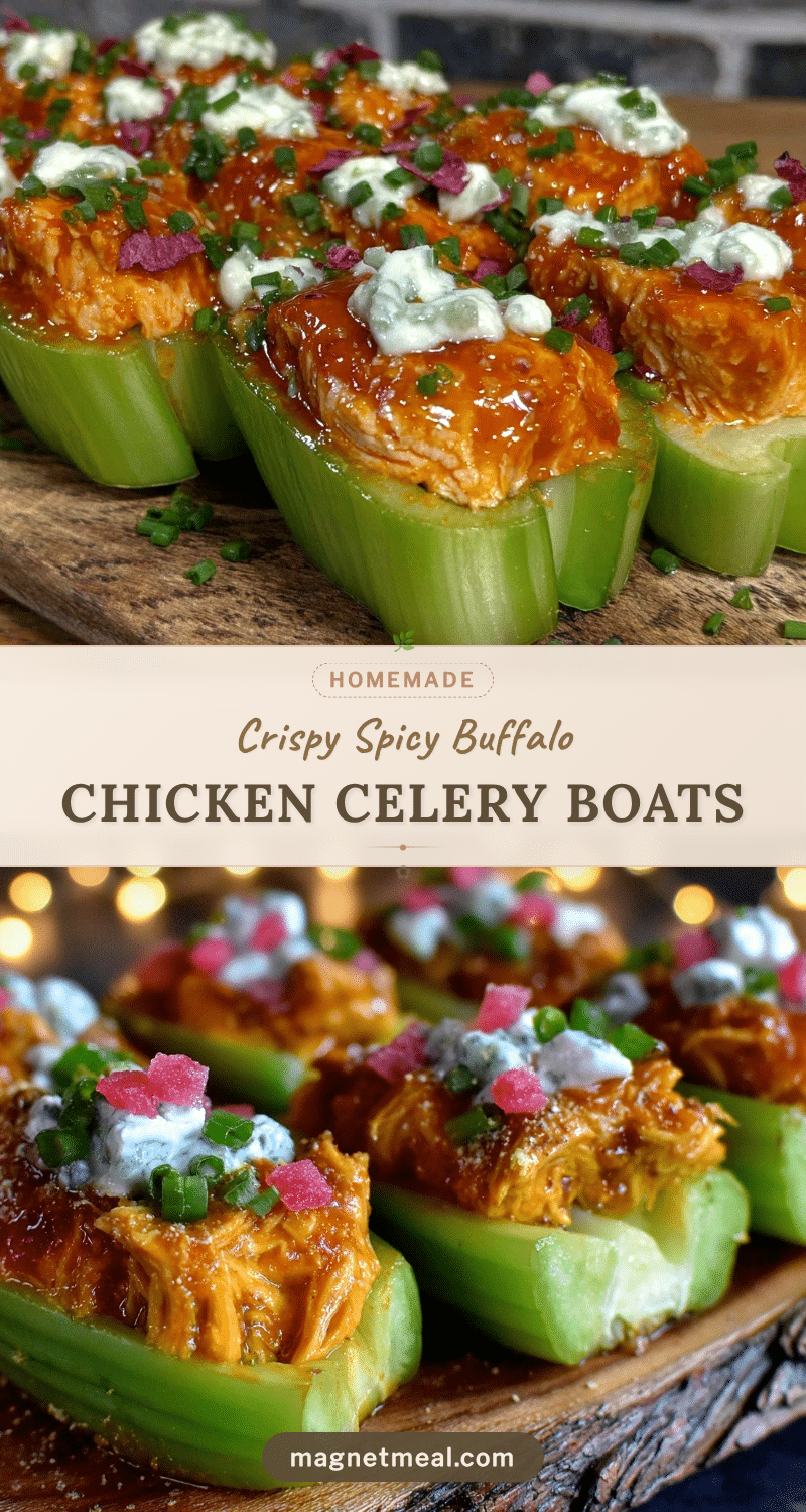 buffalo chicken stuffed celery boats recipe